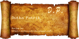 Dutka Patrik névjegykártya